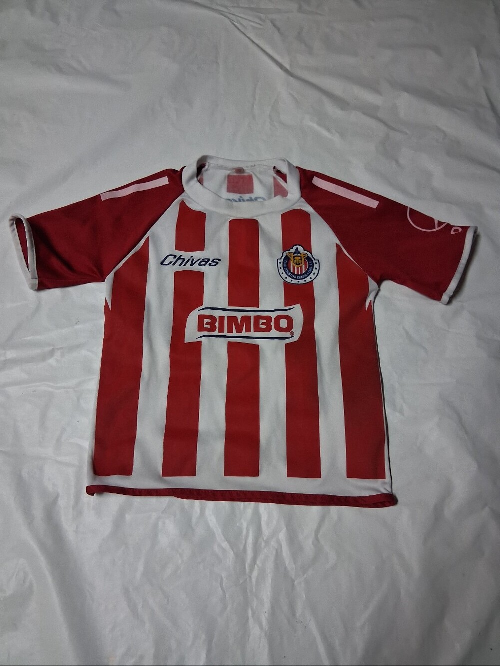 Chivas Red & White Youth Soccer Jersey with Stripes Kid's Size 2T Preowned